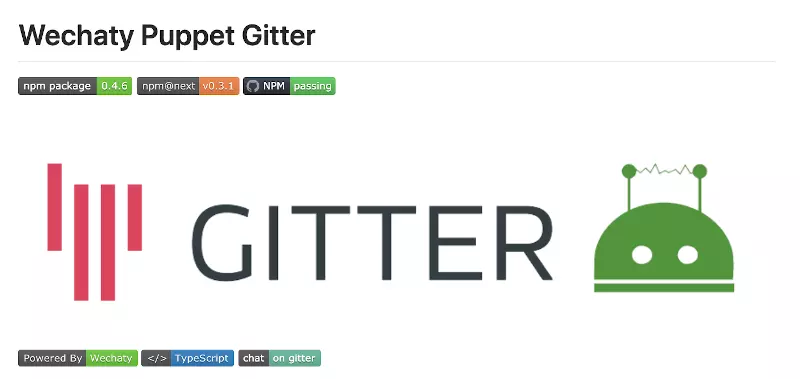 Gitter.im is supported by Wechaty now!